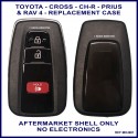 Toyota Camry Corolla Prius Prado & Rav 4 3 button black proximity key shell replacement