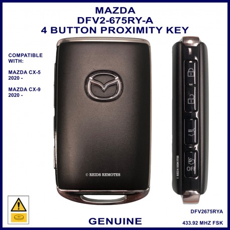 Mazda CX5 & CX9 genuine DFV2-675RY-A 4 button proximity key DCAA02R