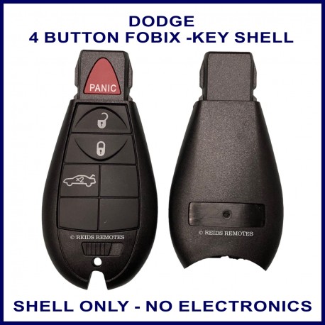 Dodge OEM style 4 button plus panic button fobik key replacement shell