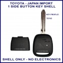 Toyota Japanese Import heavy duty key shell with 1 button on side of shell