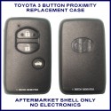 Toyota 3 button black smart key case replacement