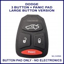 Dodge 4 button remote key button pad only - large button version