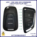 LDV V80 Saic Motor van 2013 onward aftermarket 3 button remote flip key