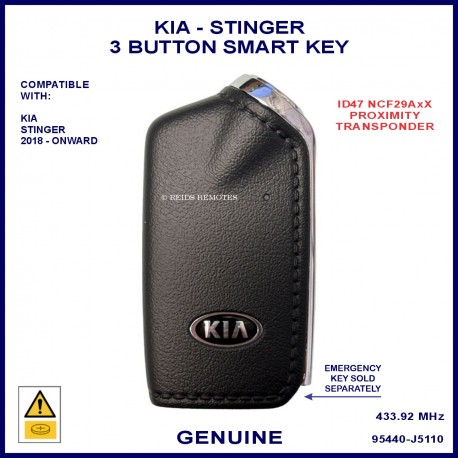 KIA Stinger 2018 on 3 button replacement smart proximity key 95440-J5110