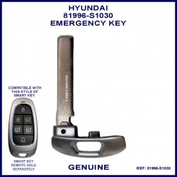 Hyundai 81996-S1030 replacement emergency key blade for smart proximity key