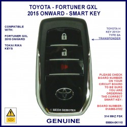 Toyota Fortuner GXL 2015 onward 3 button smart key 61A965-0182 Tokai Rika BM1ET