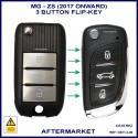 MG ZS keyed ignition OEM ID47 remote flip key 434 MHz