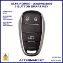 Alfa Romeo Giulia and Stelvio A2C97634900 replacement 3 button proximity remote key