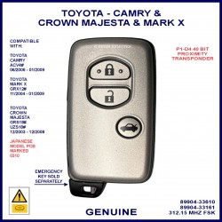 Toyota Crown Majesta import 89904-33161 or 89904-33610 genuine 3 button smart key