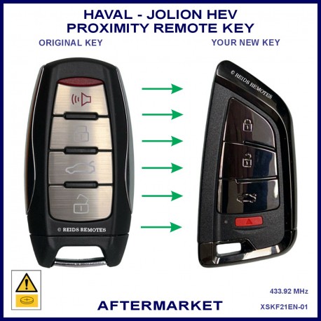 Haval Jolion replacement 4 button aftermarket proximity key