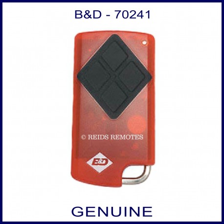 B&D  Tritran red garage remote with 4 black buttons - model 70241