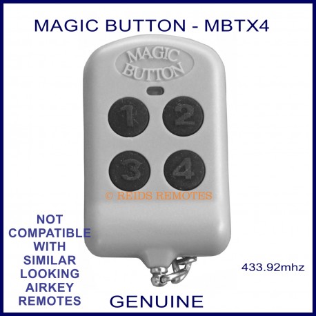 Magic Button MBTX4 grey 4 button garage & gate remote