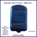 Magic Button MBTX2 Blue 2 button garage door & gate remote control