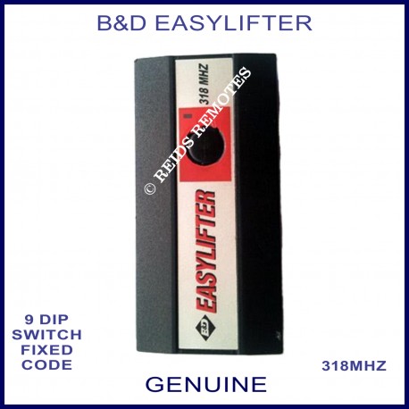 B&D Easylifter 1 button 9 dip switch 318Mhz remote