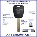 Peugeot 107, 406, 806, Partner & Ranch key with transponder cloning & key cutting