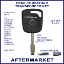 Ford car key for BA Falcon Mondeo Transit Focus Territory & other models