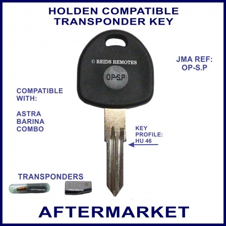 Holden Astra Barina & Combo car key with transponder cloning & key cutting