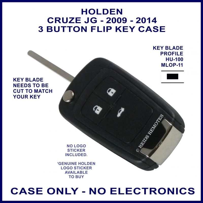 Holden Cruze 2009-2014 JG 3 button flip key shell only replacement