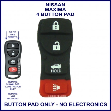 Nissan Maxima 4 button remote - replacement rubber button pad only