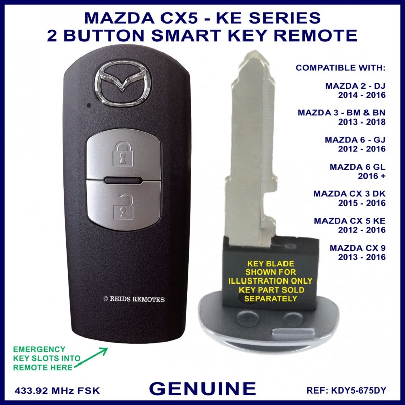 Mazda CX5 genuine 2 button smart key remote KDY5 675DY