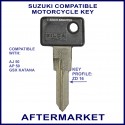 Suzuki AJ50 - AP50 & GSX Katana motorcycle key - non-transponder type