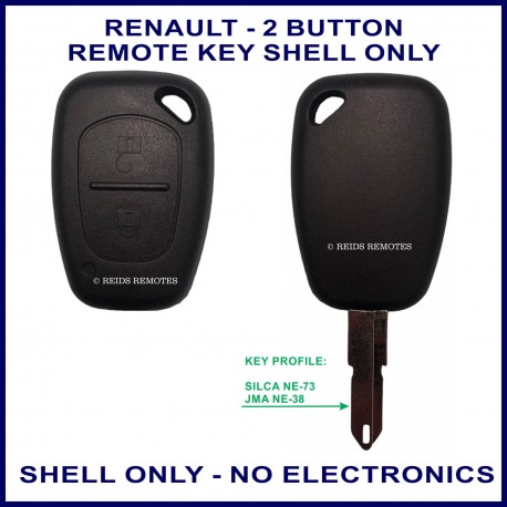 Photo shows the outside of the front and back parts of the key shell