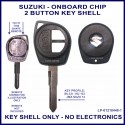 Suzuki OEM style 2 button remote key shell to fit integrated transponder type remote HU133 blade