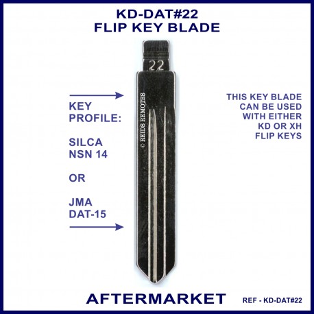 Nissan Infiniti & Subaru JMA DAT-15 & Silca NSN14 compatible aftermarket flip key blade