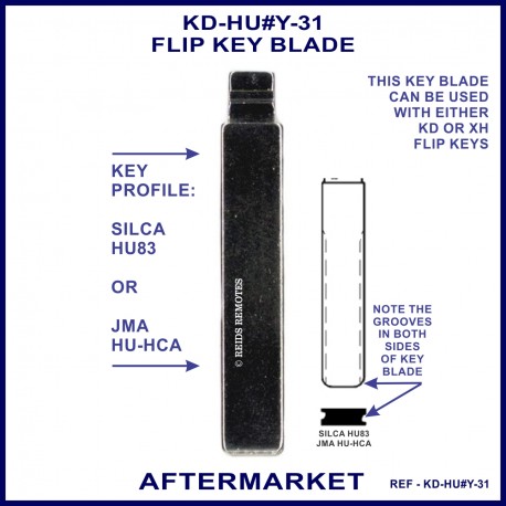 Citroen & Peugeot JMA HU-HCA & Silca HU83 compatible aftermarket flip key blade