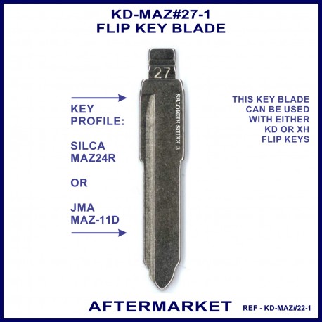 Mazda compatible JMA MAZ-11D & Silca MAZ24R aftermarket flip key blade