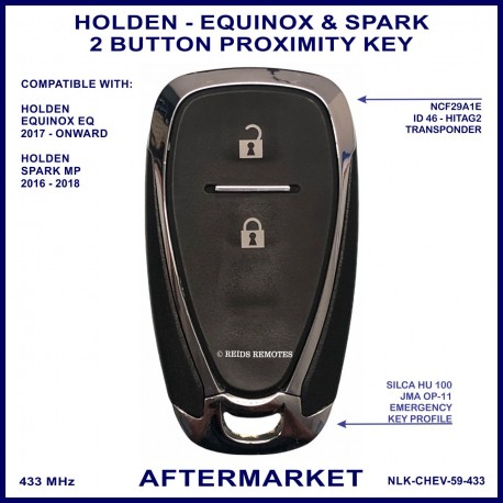 Holden Equinox & Spark 2 button smart proximity key  to suit 13508773 A Denso 4EA