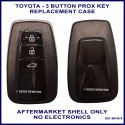 Toyota Camry Corolla Landcruiser Prado & Rav 4 3 button black proximity key shell replacement