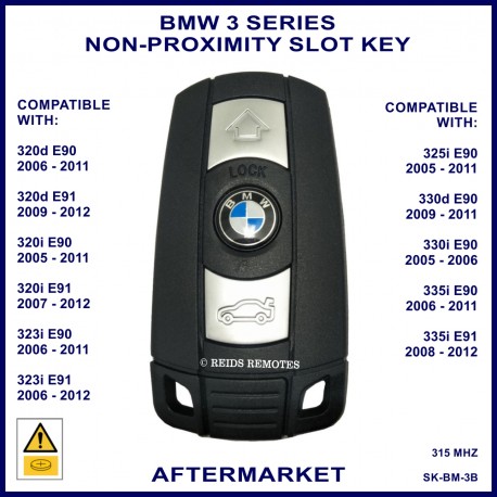 BMW 3 series non-proximity remote slot key for E90 & E91 cars