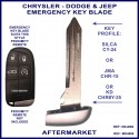 Chrysler Dodge & Jeep compatible proximity remote emergency key blade