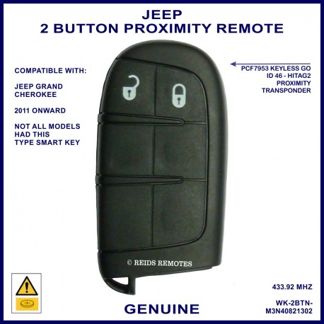 Jeep Grand Cherokee 2011 - 2017 2 button OEM smart proximity key