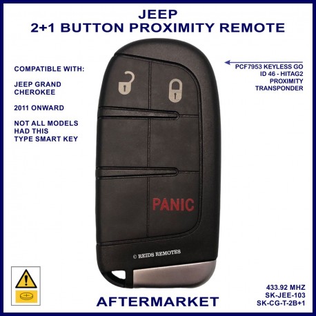 Jeep Grand Cherokee 2011 - 2017 2 button smart proximity key